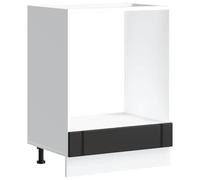 Qnhdfrt Lucca Meuble de cuisine encastrable pour four, meuble bas en bois, armoire de cuisine compacte, noire, 60 x 46 x 81,5 cm
