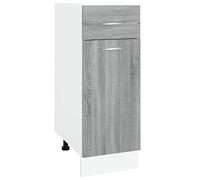 Qnhdfrt Lyon Meuble de cuisine avec tiroir et porte, meuble bas étroit pour plus d'espace de rangement, bois robuste, gris sonoma, 30 x 46 x 81,5 cm