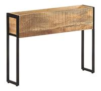 Qnhdfrt Mango Wood & Metal Raised Planter Box with Shelf, 90x20x68 cm | Features a rectangular trough and lower rack, ideal for organizing potted plants on balconies, patios, or indoors.