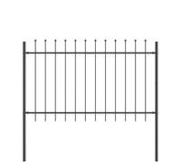 Qnhdfrt Metal Garden Fence Panels, Powder-Coated Steel, Grey, 9-Pack