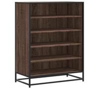 Qnhdfrt Meuble à Chaussures Bois dIngénierie Chêne Marron Métal 75x38x97,5cm Armoire à Chaussures Industrielle Moderne 5 Compartiments Étagère Supérieure Entrée Couloir