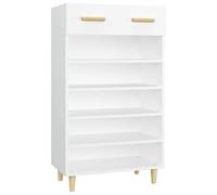 Qnhdfrt Meuble à chaussures en bois blanc 60 x 35 x 105 cm 5 compartiments tiroir scandinave peu encombrant couloir, entrée, chambre à coucher