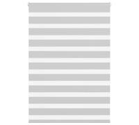 Qnhdfrt No-Drill Zebra Roller Blind, 105x150cm Light Grey Polyester