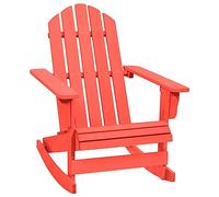 Qnhdfrt Outdoor Fir Wood Adirondack Rocking Chair, Red