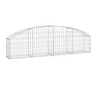 Qnhdfrt Panier de Gabion Arqué en Fer Galvanisé 200x30x40/60 cm | Cage métallique robuste pour créer des clôtures de jardin, murs de soutènement et projets d'aménagement paysager.
