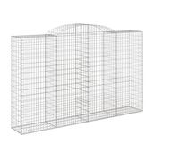 Qnhdfrt Paniers à Gabions Arqués 6 pcs 300x50x180/200 cm, Mur de Soutènement en Fer Galvanisé pour Clôture de Jardin et Brise-Vue Extérieur, Maille 5x10 cm, Fil 3,5 mm