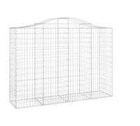 Qnhdfrt Paniers à Gabions Arqués en Fer Galvanisé, 14 Pcs | Cages de soutènement de 200x50x140/160 cm pour la construction de clôtures et l'aménagement paysager extérieur.