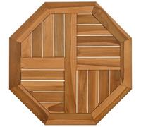 Qnhdfrt Plateau de table 50 x 50 x 2,5 cm octogonal en bois massif teck design rustique pour table de jardin, table de cuisine, table à manger, balcon et jardin d'hiver
