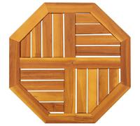 Qnhdfrt Plateau de table 50 x 50 x 2 cm octogonal en bois d'acacia massif design rustique durable et facile d'entretien pour jardin, balcon, cuisine et salle à manger