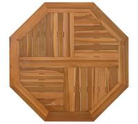 Qnhdfrt Plateau de table octogonal 60 x 60 x 2,5 cm en teck massif - Design rustique avec trou pour parasol - Robuste et durable - Pour table de jardin, cuisine, balcon, table à manger