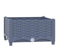 Qnhdfrt Polypropylene Raised Garden Bed, 16x16x9 inches, Blue Gray | Square planter box designed for growing vegetables, flowers, and herbs on balconies, patios, and decks.