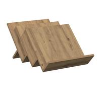 Qnhdfrt Porte-revues aspect chêne artisanal moderne avec 3 étagères, bibliothèque compacte pour salon ou bureau, matériau en bois, 53 x 40 x 28,5 cm