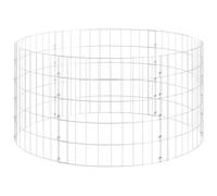 Qnhdfrt Poteau à Gabion Circulaire en Acier Galvanisé Ø100x50 cm, Cage Métallique pour Décoration de Jardin, Clôture et Bordure de Plantes Rustique Extérieure