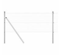 Qnhdfrt Poteaux de Clôture Extérieure en Acier Argenté 10m, Piquet Robuste avec Finition Revêtement en Poudre pour Jardin et Terrasse, Support de Panneau Modulaire et Résistant aux Intempéries