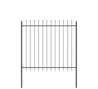 Qnhdfrt Powder Coated Steel Garden Fence, Grey, 9-Pack