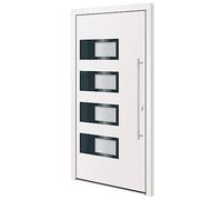 Qnhdfrt PVC Aluminum Entry Door 100x200 cm White