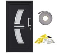Qnhdfrt PVC Aluminum Exterior Entry Door, 108x208 cm, Anthracite & White