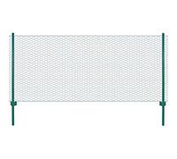 Qnhdfrt PVC Coated Steel Wire Mesh Garden Fence with Posts, 25x0.5m Green