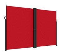 Qnhdfrt Retractable Double Side Awning, 220x1200 cm Red Outdoor Screen