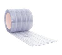 Qnhdfrt Ribbed Clear PVC Strip Curtain Roll, 200mm x 1.6mm x 50m