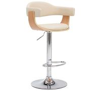Qnhdfrt Set of 2 Adjustable Faux Leather & Bentwood Bar Stools