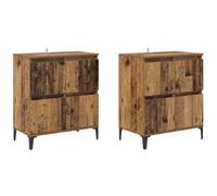 Qnhdfrt Set of 2 Antique Style Engineered Wood Sideboards