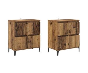 Qnhdfrt Set of 2 Antique Style Engineered Wood Sideboards