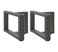 Qnhdfrt Set of 2 T-Shaped Steel Coffee Table Legs, Anthracite, 50x25x30cm
