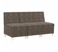 Qnhdfrt Set of 3 Armless Modular Sofa Chairs, Faux Suede, Dark Grey