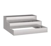 Qnhdfrt Silver Stainless Steel Square Garden Planter, 90x90x35 cm