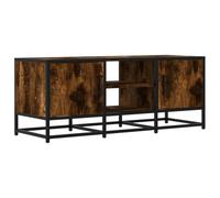 Qnhdfrt Smoked Oak TV Stand, 100x35x41 cm Engineered Wood & Metal
