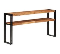 Qnhdfrt Solid Acacia Wood and Metal 2-Tier Console Table