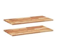Qnhdfrt Solid Acacia Wood Floating Shelves, 80x40x2 cm, Set of 2