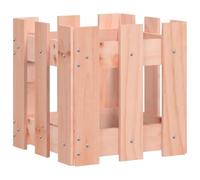 Qnhdfrt Solid Douglas Fir Square Planter Box, 30x30x30 cm | Untreated natural wood construction with a decorative fence design, ideal for outdoor balcony and patio gardening.