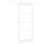 Qnhdfrt Solid Pine & Glass Sliding Interior Door, 93x211 cm | Includes a 183 cm track rail kit for easy installation in living rooms, bedrooms, and kitchens.
