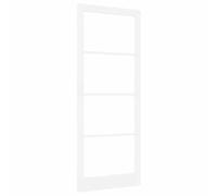 Qnhdfrt Solid Pine Interior Door Slab with Tempered Glass, White