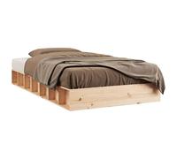 Qnhdfrt Solid Pine Wood Bed Frame 120x190 cm Small Double with Slats | Features overall dimensions of 192.5x138x21 cm, ideal for adults and teens in bedrooms or limited studio spaces.