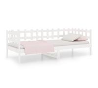 Qnhdfrt Solid Pine Wood Daybed Frame 80x200 cm White with Slats | Functions as a sofa or guest bed for living rooms and bedrooms; fits standard mattresses (not included).