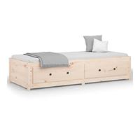 Qnhdfrt Solid Pine Wood Daybed Frame with Drawers, 75x190 cm | Includes a supportive slatted base, serving as a space-saving sofa or bed for guest rooms and living areas.