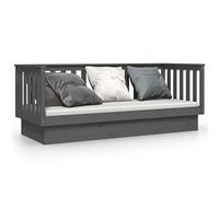 Qnhdfrt Solid Pine Wood Daybed Frame with Slats, Grey, 75x190 cm | Provides extra sleeping space for living rooms and guest bedrooms; mattress is not included.