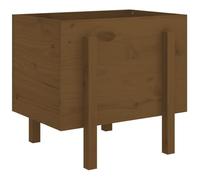 Qnhdfrt Solid Pine Wood Garden Planter, Honey Brown | Features a deep design measuring 62x50x57 cm, suitable for growing vegetables, herbs, and flowers on patios or balconies.