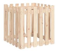 Qnhdfrt Solid Pine Wood Planter Box with Fence Design, 24x24x24 in | Untreated square container ideal for growing vegetables, flowers, and herbs on patios, balconies, or yards.