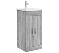 Qnhdfrt Sonoma Gray Bathroom Vanity with Integrated Sink and Faucet