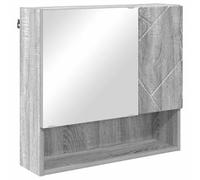 Qnhdfrt Sonoma Gray Engineered Wood Bathroom Mirror Cabinet