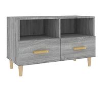 Qnhdfrt Sonoma Gray Wood TV Stand with 2 Drawers, 80x36x50 cm