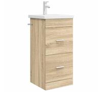 Qnhdfrt Sonoma Oak Bathroom Vanity with Sink and Faucet
