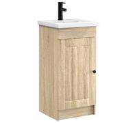 Qnhdfrt Sonoma Oak Engineered Wood Bathroom Vanity with Sink and Faucet