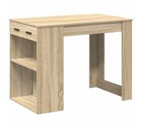 Qnhdfrt Sonoma Oak Engineered Wood Computer Desk with Drawer and Shelf