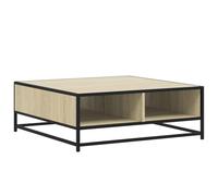 Qnhdfrt Square Coffee Table, Industrial Wood and Metal, Sonoma Oak