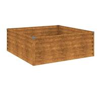 Qnhdfrt Square Corten Steel Raised Garden Bed, 100x100x36 cm | Provides a spacious growing area for vegetables, flowers, and herbs on outdoor patios, balconies, and gardens.